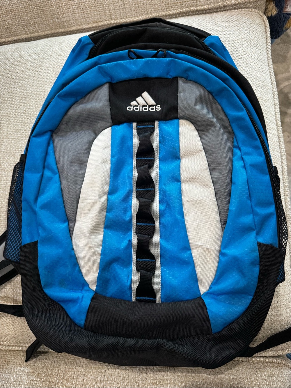 NWOT adidas Blue and Gray Performance Backpack